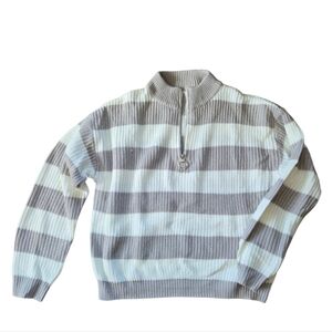 Quarter Zip Striped Sweater